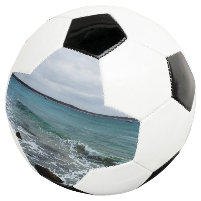 Bola De Futebol Ondas No Oceano, (Três quartos)