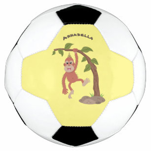 Bola De Futebol Óptica de desenho animado de orangotango, um bebê 