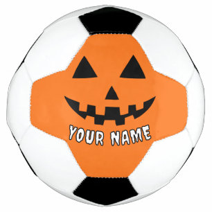 Bola De Futebol Orange Pumpkin Personalizado Halloween Seu Nome