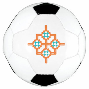 Bola De Futebol Ornamento azul laranja