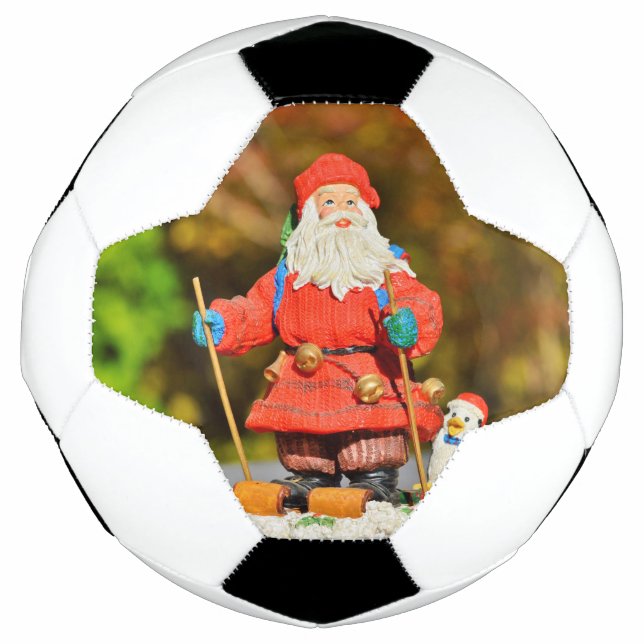 Bola De Futebol ornamento do Papai Noel (Frente)