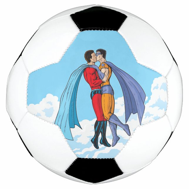 Bola De Futebol Os dois super-heróis do SlipperyJoe beijando o car (Frente)
