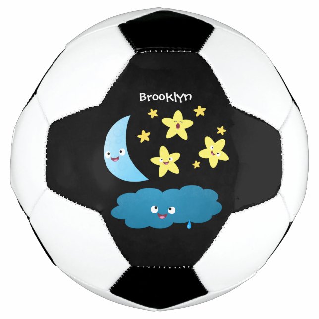 Bola De Futebol Ótimas estrelas cantoras, lua e desenhos em nuvem (Frente)