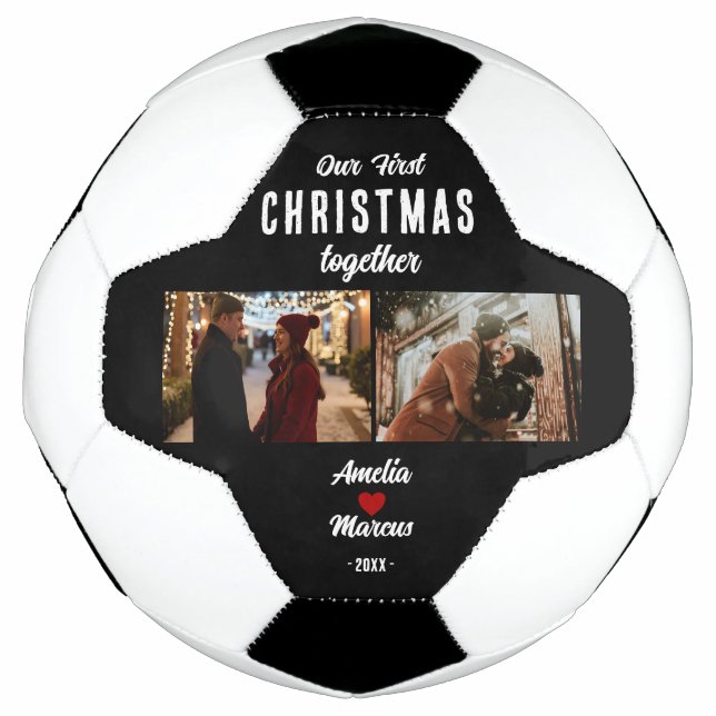 Bola De Futebol Our First Christmas Together 2 Photos  (Frente)