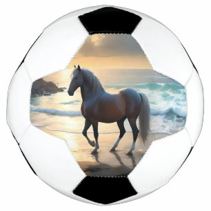 Bola De Futebol Ouro Grace: Um Cavalo de Palomino na praia Sunset