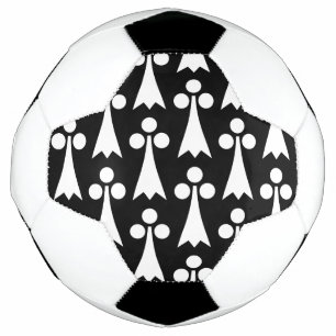Bola De Futebol Padrão de Arminho, Padrão Medieval, Branco no Pret