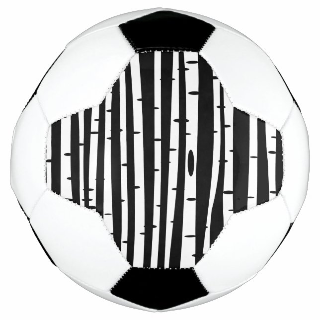 Bola De Futebol Padrão de árvore preto e branco fofo (Frente)