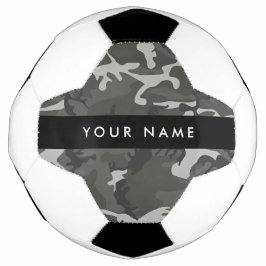 Bola De Futebol Padrão de Camuflagem Cinza, Seu nome, Personalizar