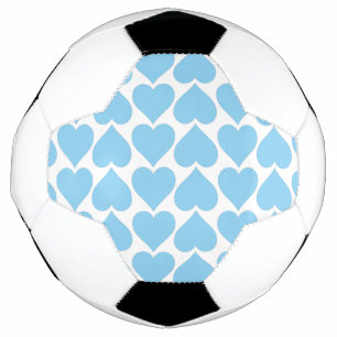 Bola De Futebol Padrão de Corações Azuis, Romântico, Amor