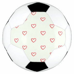 Bola De Futebol Padrão de Corações Vermelhos, Fofo, Amor