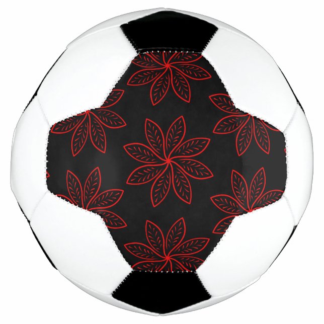 Bola De Futebol Padrão de Crimson em Preto (Frente)