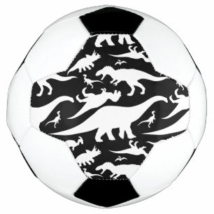 Bola De Futebol Padrão de Dinossauro Preto e Branco