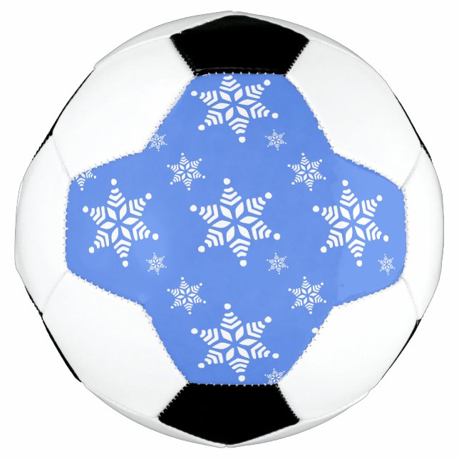 Bola De Futebol Padrão de flocos de neve, flocos de neve brancos,  (Frente)