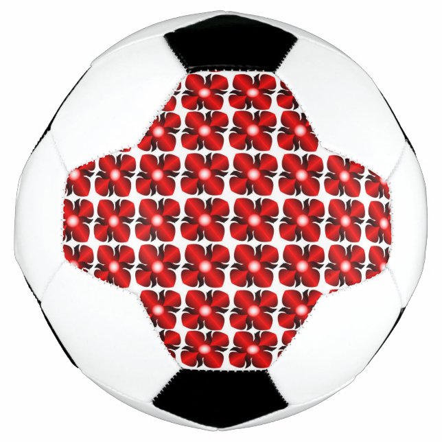 BOLA DE FUTEBOL PADRÃO DE FLORES VERMELHOS (Frente)