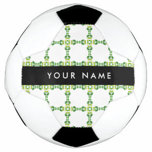 Bola De Futebol Padrão de Folhas, Folhas Verdes, Seu Nome