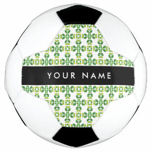 Bola De Futebol Padrão de Folhas, Folhas Verdes, Seu Nome
