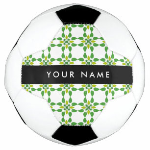 Bola De Futebol Padrão de Folhas, Folhas Verdes, Seu Nome
