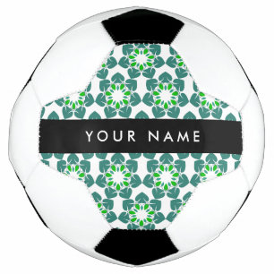 Bola De Futebol Padrão de Folhas, Folhas Verdes, Seu Nome