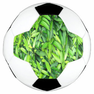 Bola De Futebol Padrão de Folhas Verde Lush - Botânica da Natureza