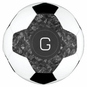 Bola De Futebol Padrão de Literatura Negra Monograma Moderno
