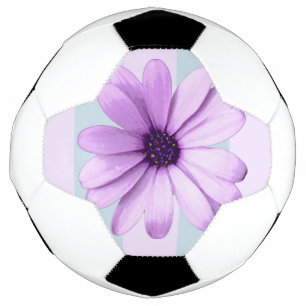 Bola De Futebol Padrão de Margarida Azul e Roxo