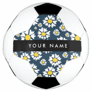 Bola De Futebol Padrão de Margaridas, Margaridas Brancas, Seu Nome