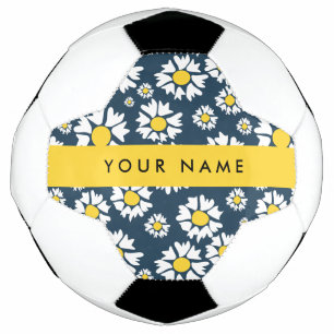 Bola De Futebol Padrão de Margaridas, Margaridas Brancas, Seu Nome