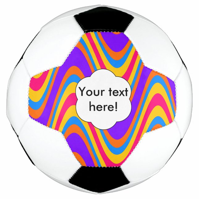 Bola De Futebol Padrão de ondas coloridas (Frente)