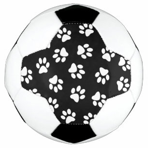 Bola De Futebol Padrão De Patas, Patas Cachorros, Patas Brancas