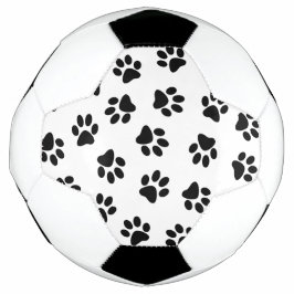 Bola De Futebol Padrão De Patas, Patas Cachorros, Patas Negras