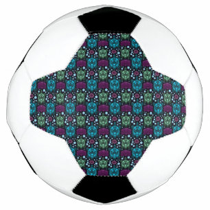 Bola De Futebol Padrão de Tartaruga Marinha e Flor de Lótus