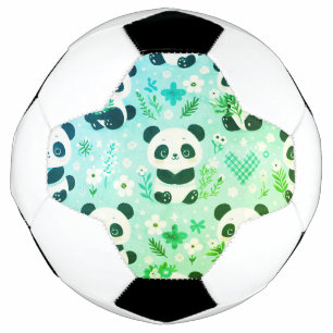 Bola De Futebol Padrão de Urso Panda Impressão Verde