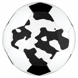 Bola De Futebol Padrão de Vaca Preto e Branco