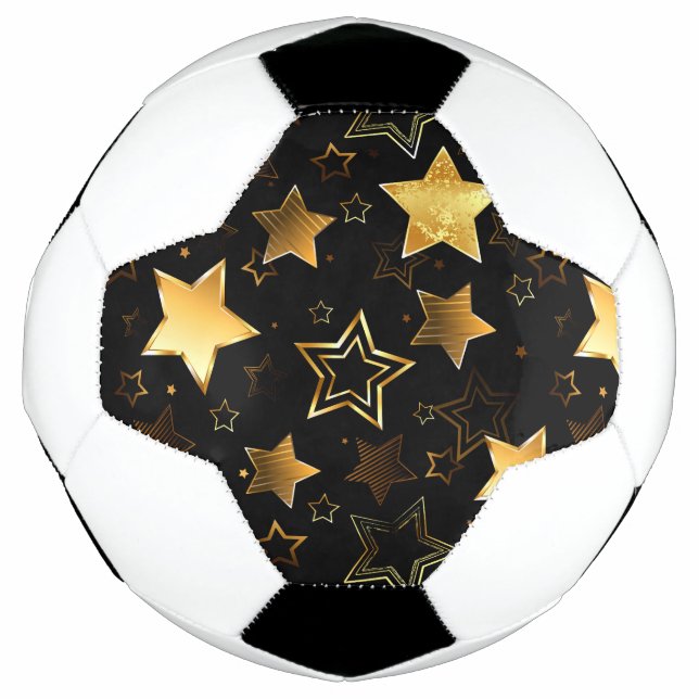 Bola De Futebol Padrão sem costura com estrelas de Ouro (Frente)