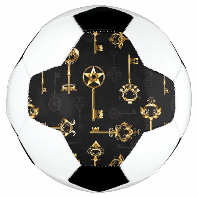 Bola De Futebol Padrão sem falhas com chaves de Ouro (Frente)