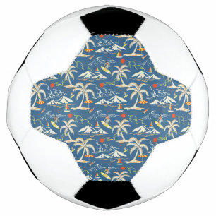 Bola De Futebol Padrão tropical do Surf retroativo
