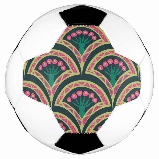Bola De Futebol padrão verde em forma de shell (Frente)