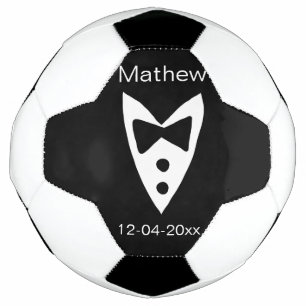 Bola De Futebol padrinho de casamento adiciona nome ano arco preto