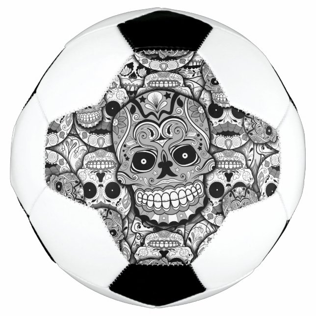 Bola De Futebol Padrões de crânios de açúcar (Frente)