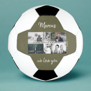 Bola De Futebol Pai com Crianças e Família Colagem de Fotos do Pap