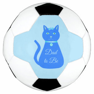 Bola De Futebol Pai Personalizado de Gato de Bebê Azul-Cinto