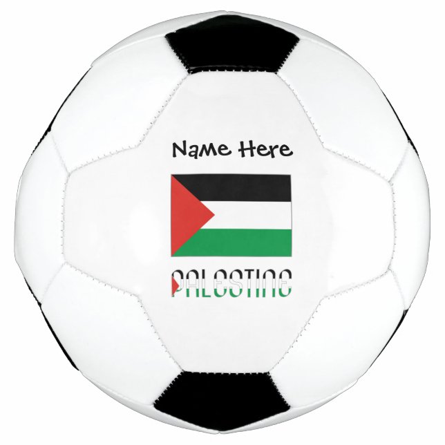 Bola De Futebol Palestina e Bandeira Palestina com seu nome Socc (Frente)
