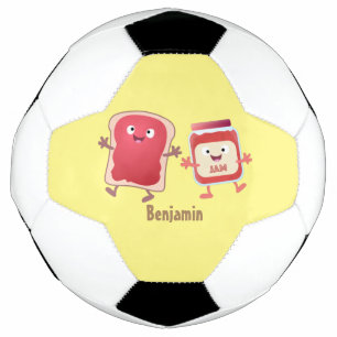 Bola De Futebol Pão engraçado e personagens de desenho animados de