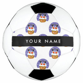 Bola De Futebol Papai Noel Na Chaminé, Neve, Natal, Ano Novo
