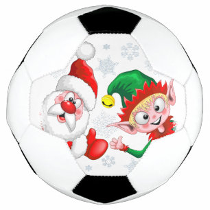 Bola De Futebol Papais noeis e Caracteres de Natal do Elf diminuem