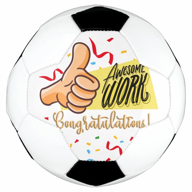 Bola De Futebol parabéns de trabalho awsome (Frente)
