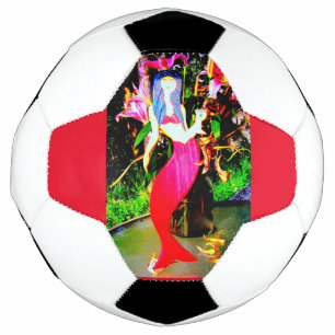 Bola De Futebol partying vermelho da sereia