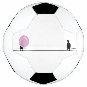 Bola De Futebol Pássaros cor-de-rosa, bonitos, com bolhas, em um f