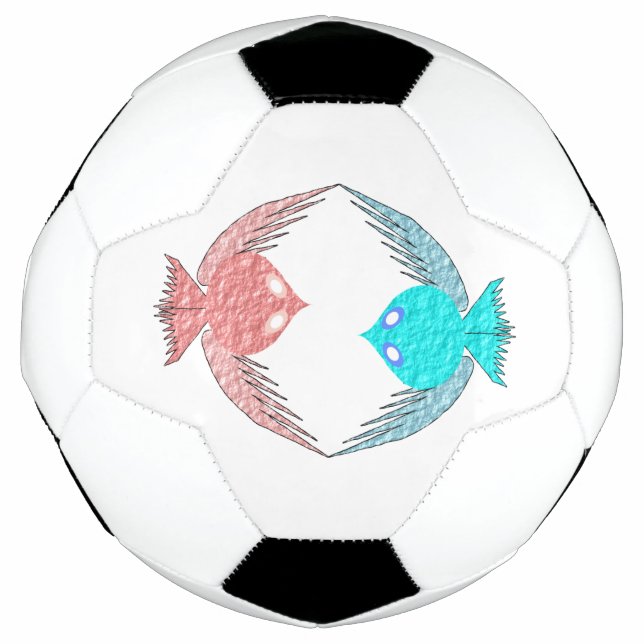 Bola De Futebol Pássaros de Amor Rosa e Azul Fofos (Frente)
