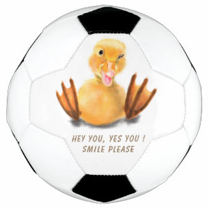 Bola De Futebol Pato Amarelo Engraçado Reproduzindo Piscar os olh